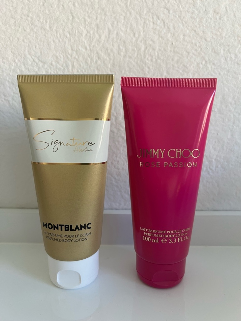 Montblanc Signature Absolue & Jimmy Choo Rose Passion Body Lotion Set 100 new